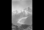 Descente du Brévent vue de Plan Praz et l'aiguille verte