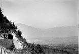 Mont Revard, ascension du funiculaire. Vue de la vallée d'Aix